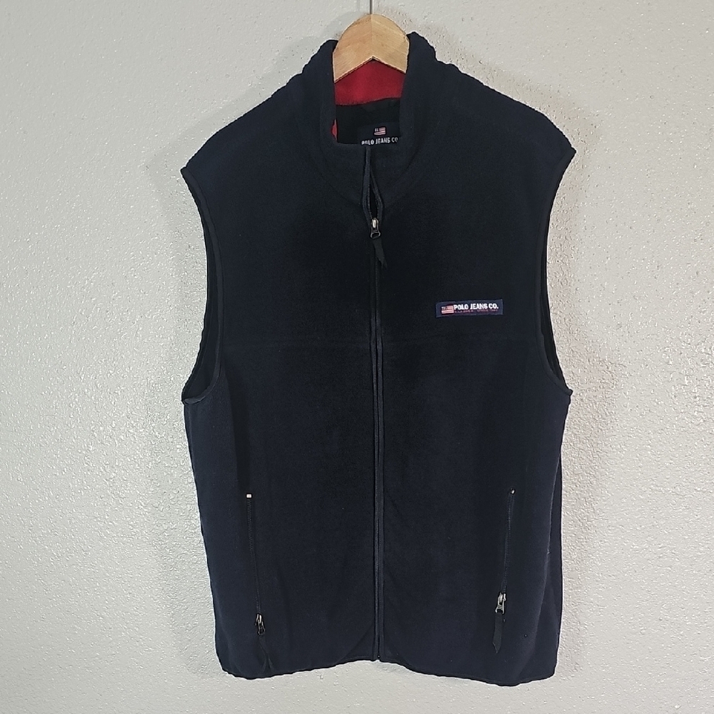 Rlaph Lauren Polo Jeans Fleece Vest with Zipper.